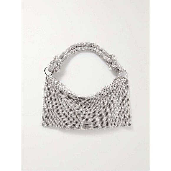 CULT GAIA Hera nano crystal-embellished knotted satin shoulder bag $440 - Picture 3 of 13